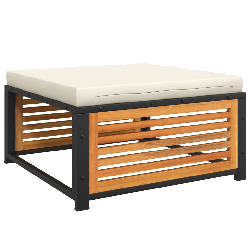 vidaXL Σκαμπό Κήπου 68x68x30 εκ. από Μασίφ Ξύλο Ακακίας με Μαξιλάρι