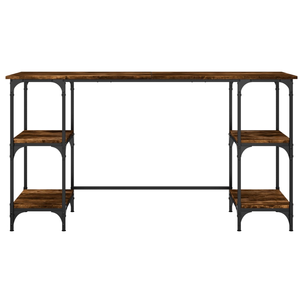 vidaXL Γραφείο Καπνιστή Δρυς 140x50x75 εκ. Μέταλλο/Επεξεργασμένο Ξύλο