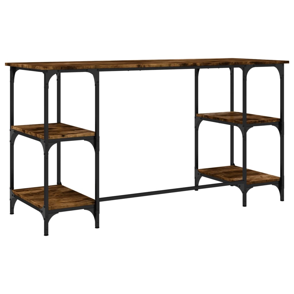 vidaXL Γραφείο Καπνιστή Δρυς 140x50x75 εκ. Μέταλλο/Επεξεργασμένο Ξύλο