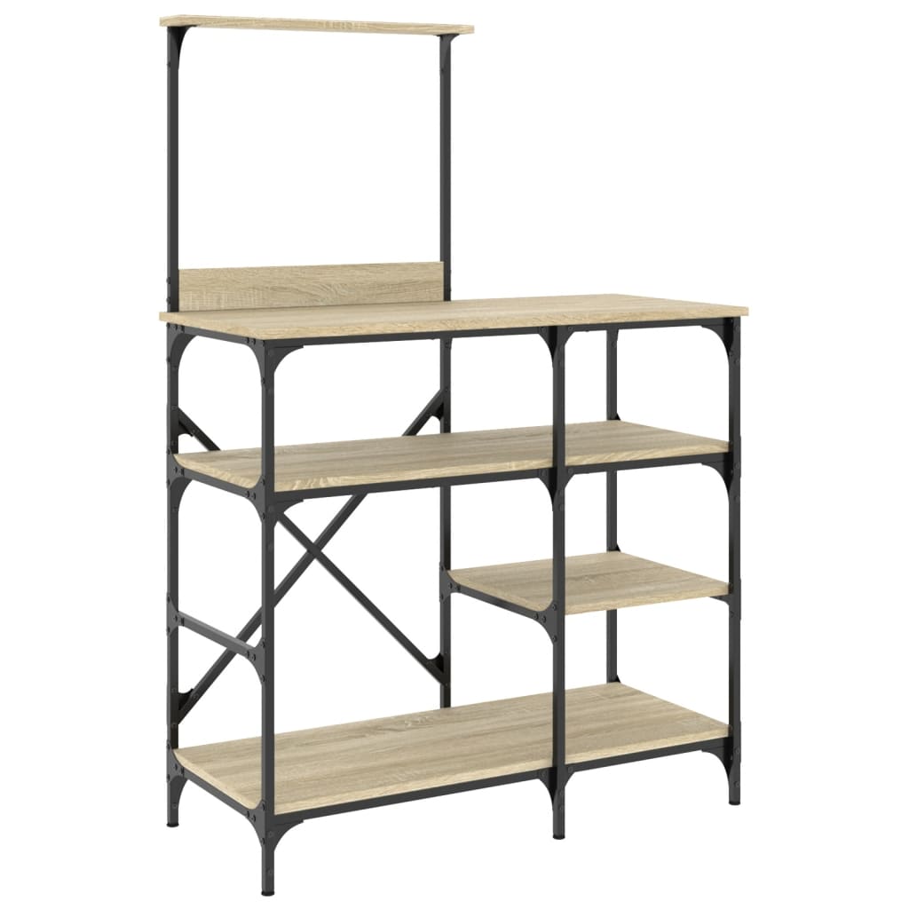 vidaXL Ραφιέρα Κουζίνας Sonoma Δρυς 90x40x132 εκ. Επ. Ξύλο & Μέταλλο