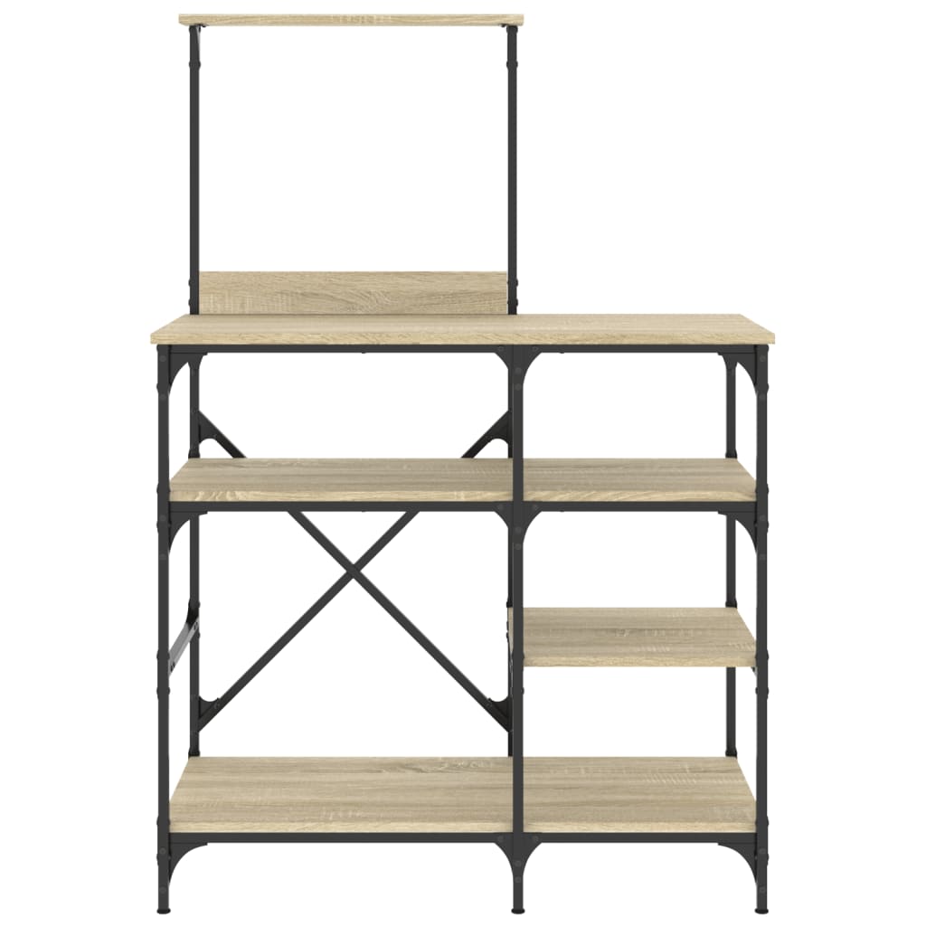 vidaXL Ραφιέρα Κουζίνας Sonoma Δρυς 90x40x132 εκ. Επ. Ξύλο & Μέταλλο