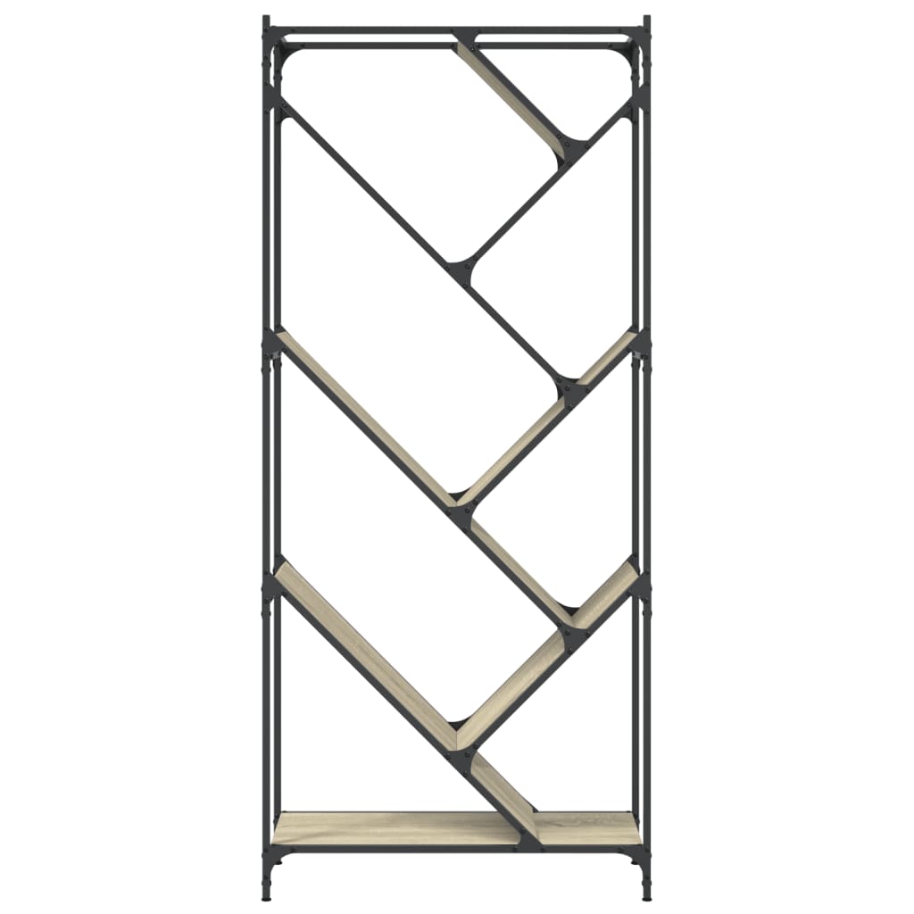 vidaXL Βιβλιοθήκη Sonoma Δρυς 79x30x180 εκ. Επεξεργ. Ξύλο & Μέταλλο