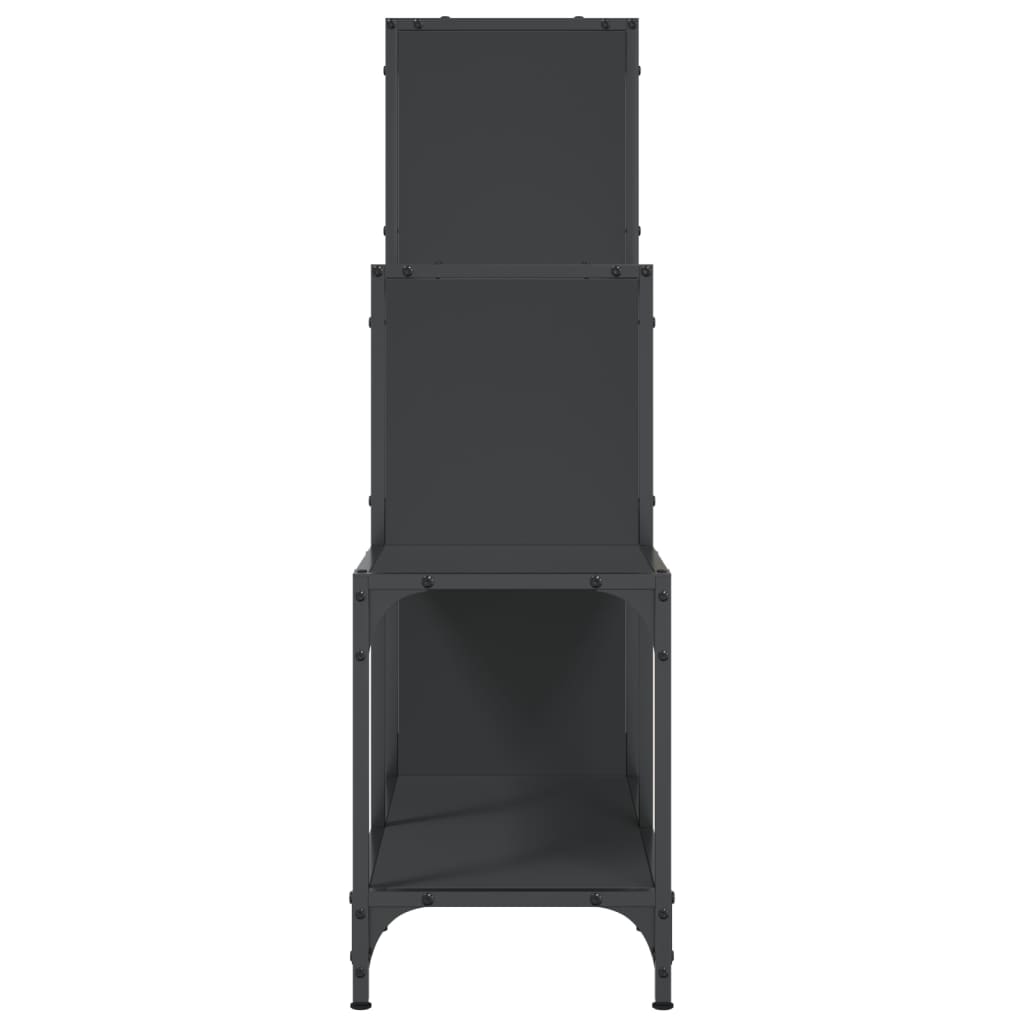 vidaXL Βιβλιοθήκη Μαύρη 92x30x102 εκ. Επεξεργασμένο Ξύλο & Μέταλλο