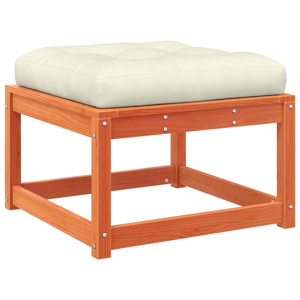 vidaXL Σαλόνι Κήπου Σετ 7 τεμ. Καφέ Κεριού Μασίφ Πεύκο με Μαξιλάρια