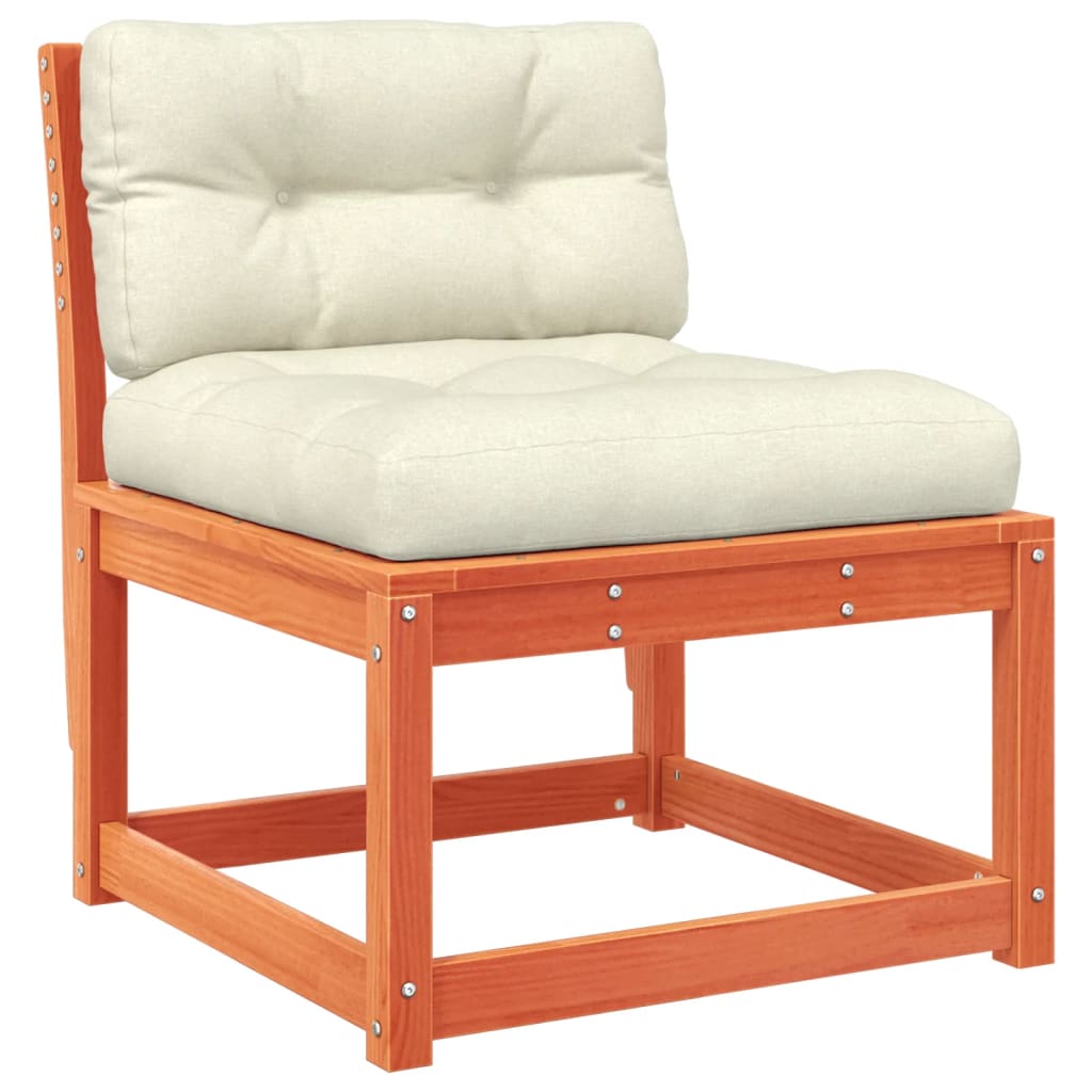 vidaXL Σαλόνι Κήπου Σετ 5 Τεμαχίων Καφέ Μασίφ Ξύλο Πεύκου με Μαξιλάρια