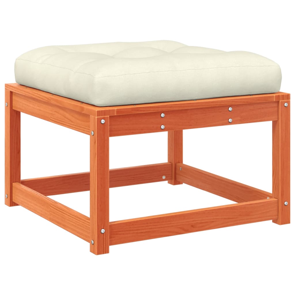 vidaXL Καναπές Κήπου Σετ 5 τεμ. Καφέ Μασίφ Ξύλο Πεύκου με Μαξιλάρια