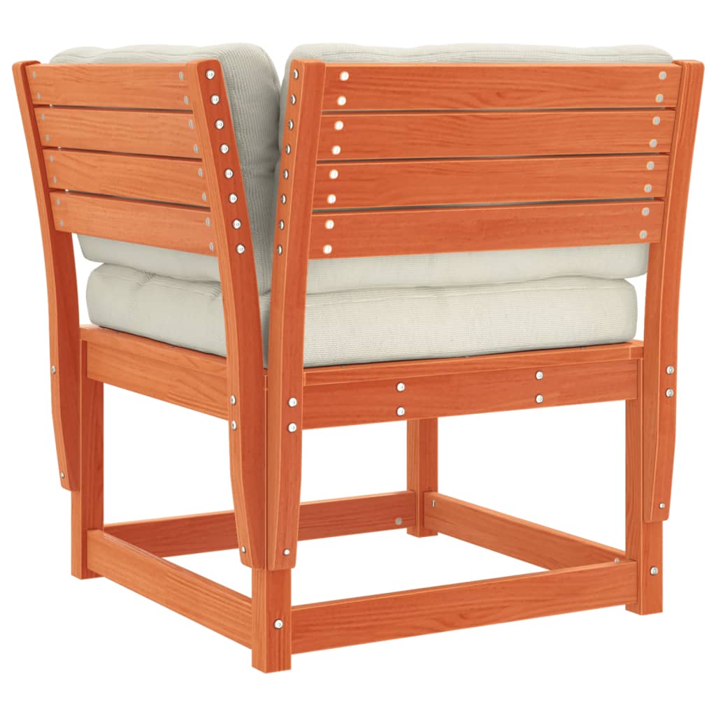 vidaXL Καναπές Κήπου Σετ 5 τεμ. Καφέ Μασίφ Ξύλο Πεύκου με Μαξιλάρια