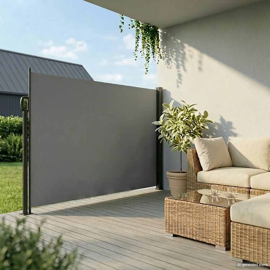 vidaXL Πτυσσόμενη Πλαϊνή Τέντα Ανθρακί 220x300 εκ.