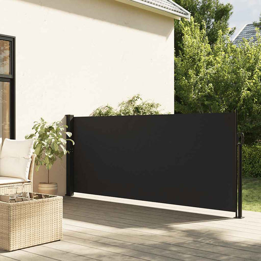 vidaXL Σκίαστρο Πλαϊνό Συρόμενο Μαύρο 140 x 600 εκ.