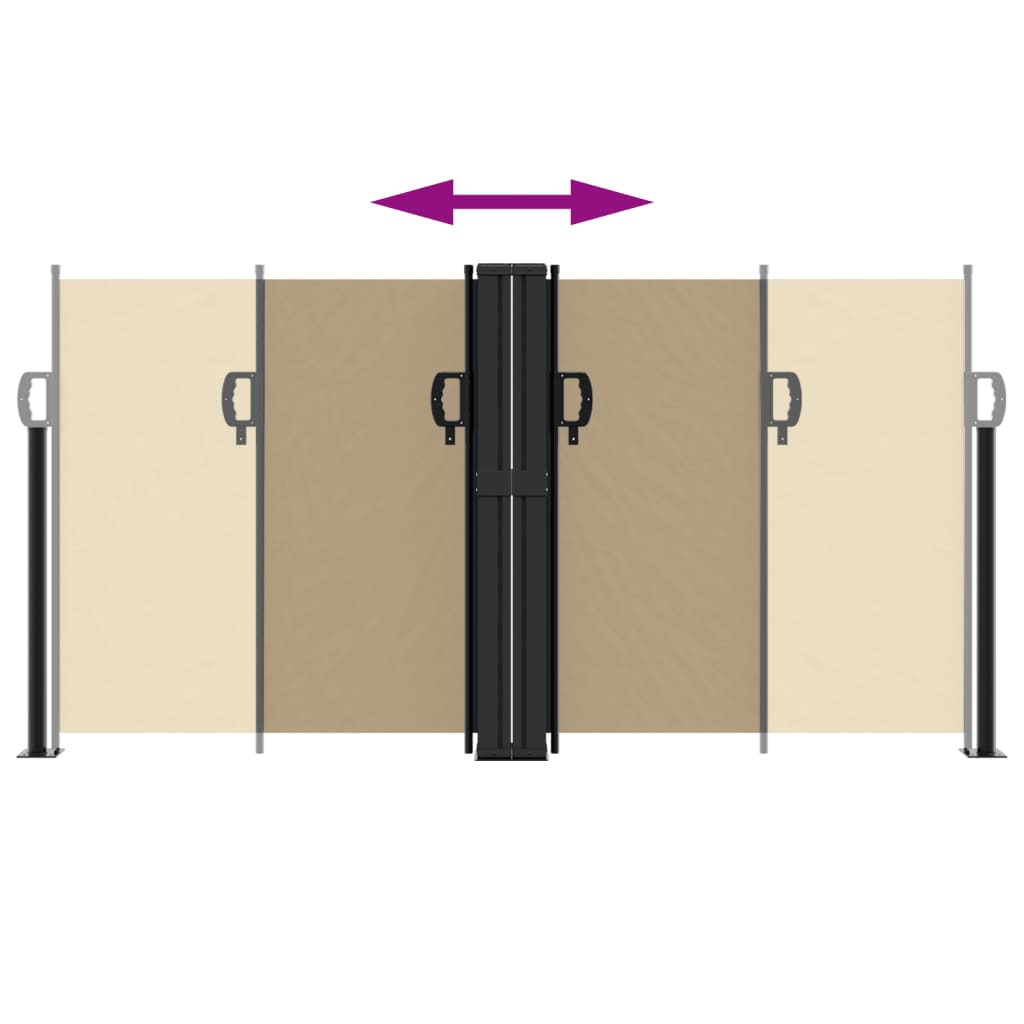 vidaXL Σκίαστρο Πλαϊνό Συρόμενο Μπεζ 120 x 600 εκ.