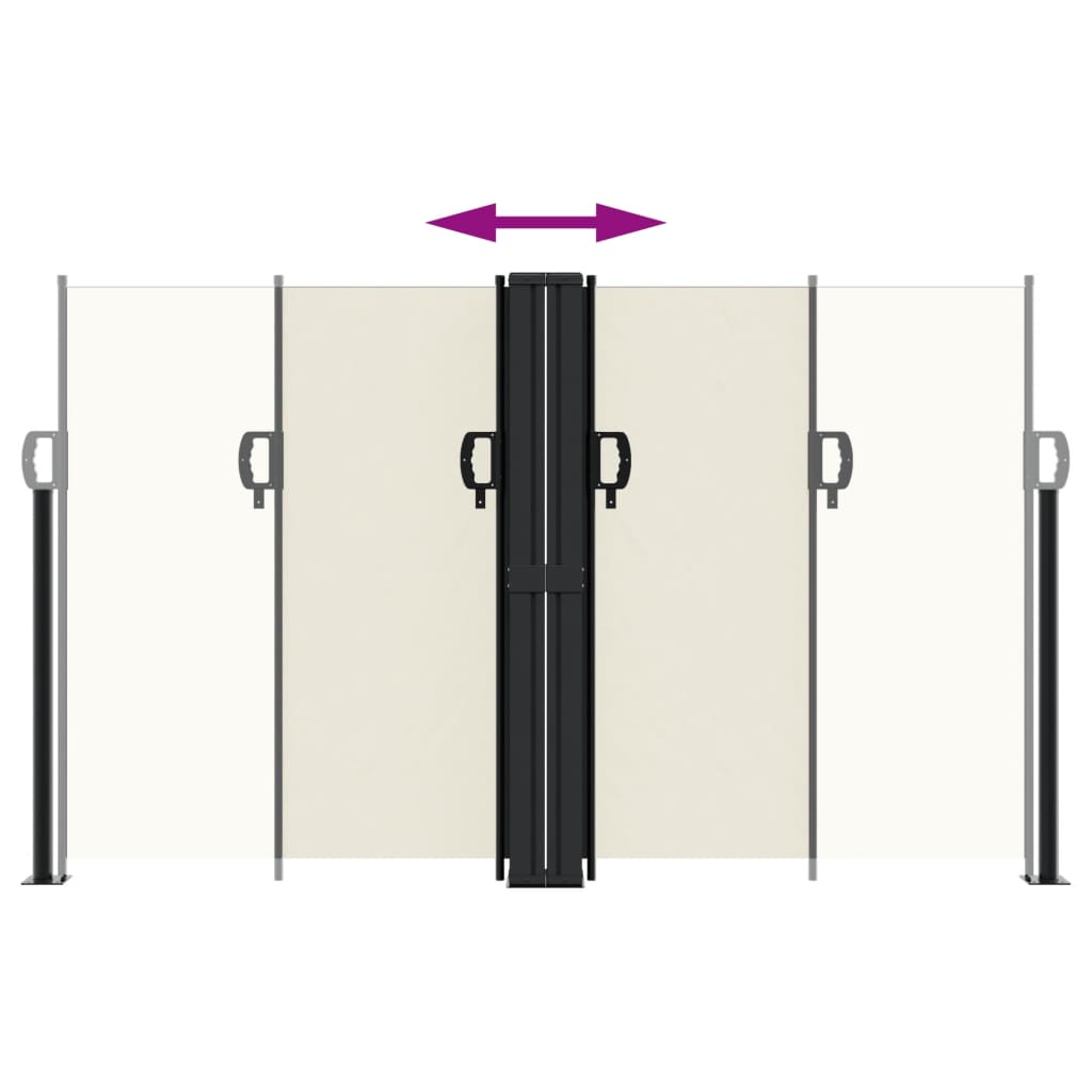 vidaXL Σκίαστρο Πλαϊνό Συρόμενο Κρεμ 140 x 600 εκ.