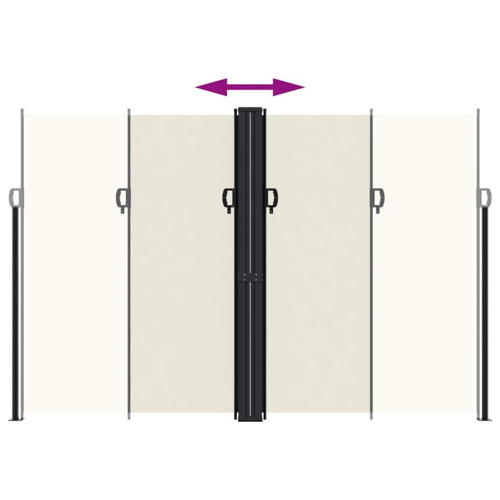 vidaXL Σκίαστρο Πλαϊνό Συρόμενο Κρεμ 220 x 600 εκ.