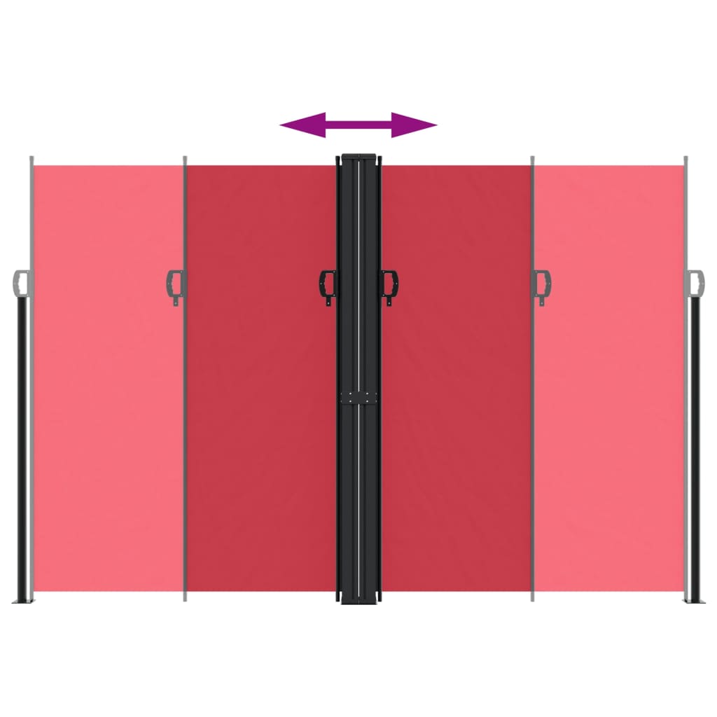 vidaXL Σκίαστρο Πλαϊνό Συρόμενο Κόκκινο 220 x 600 εκ.