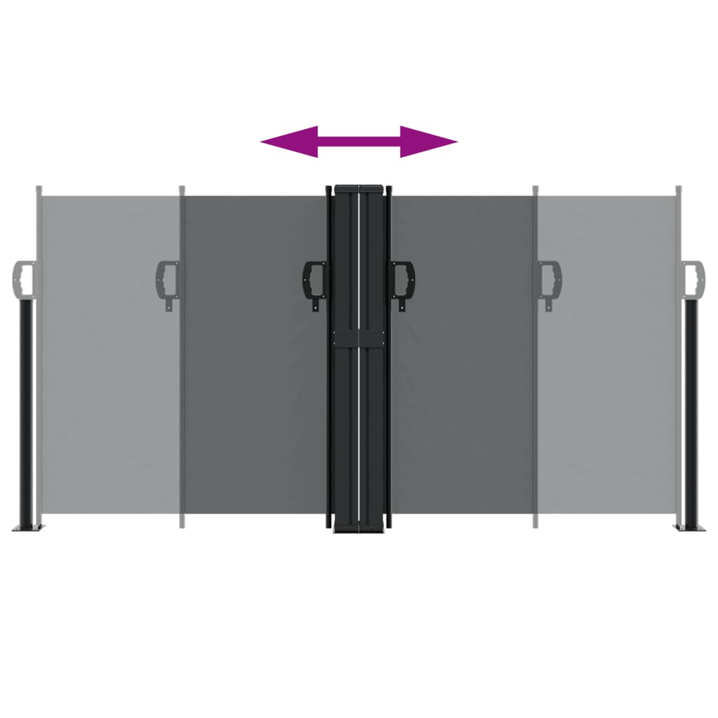 vidaXL Σκίαστρο Πλαϊνό Συρόμενο Μαύρο 120 x 1000 εκ.