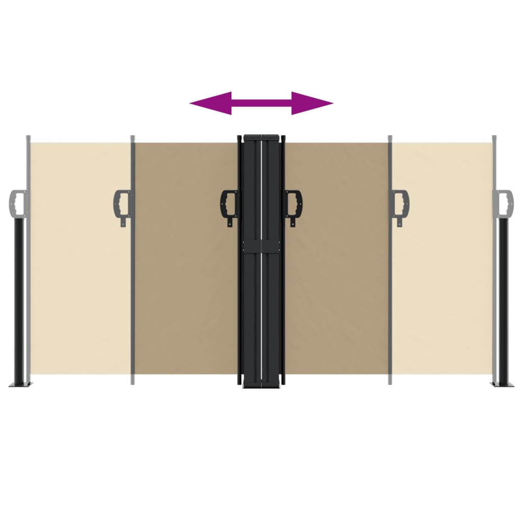 vidaXL Σκίαστρο Πλαϊνό Συρόμενο Μπεζ 120 x 1000 εκ.