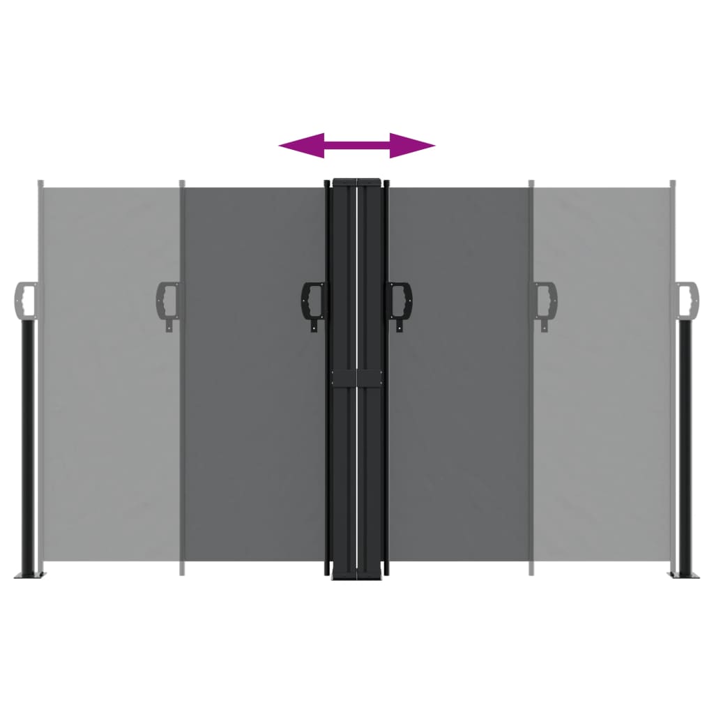 vidaXL Σκίαστρο Πλαϊνό Συρόμενο Μαύρο 140 x 1000 εκ.