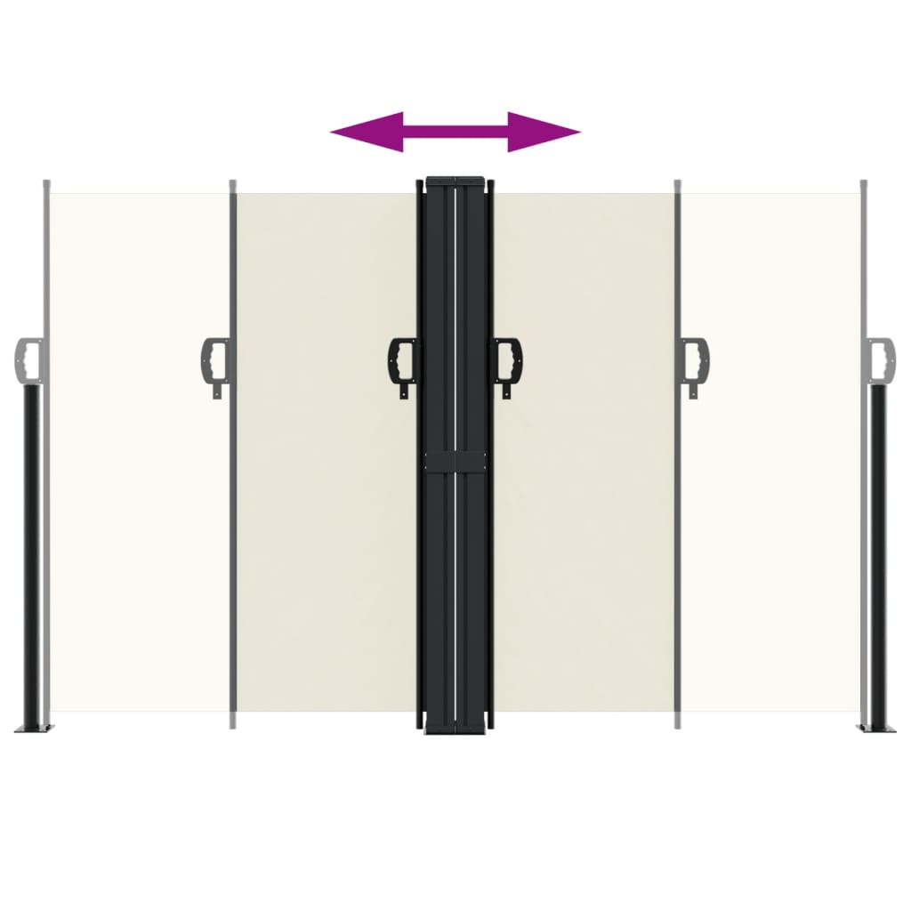 vidaXL Σκίαστρο Πλαϊνό Συρόμενο Κρεμ 160 x 1200 εκ.