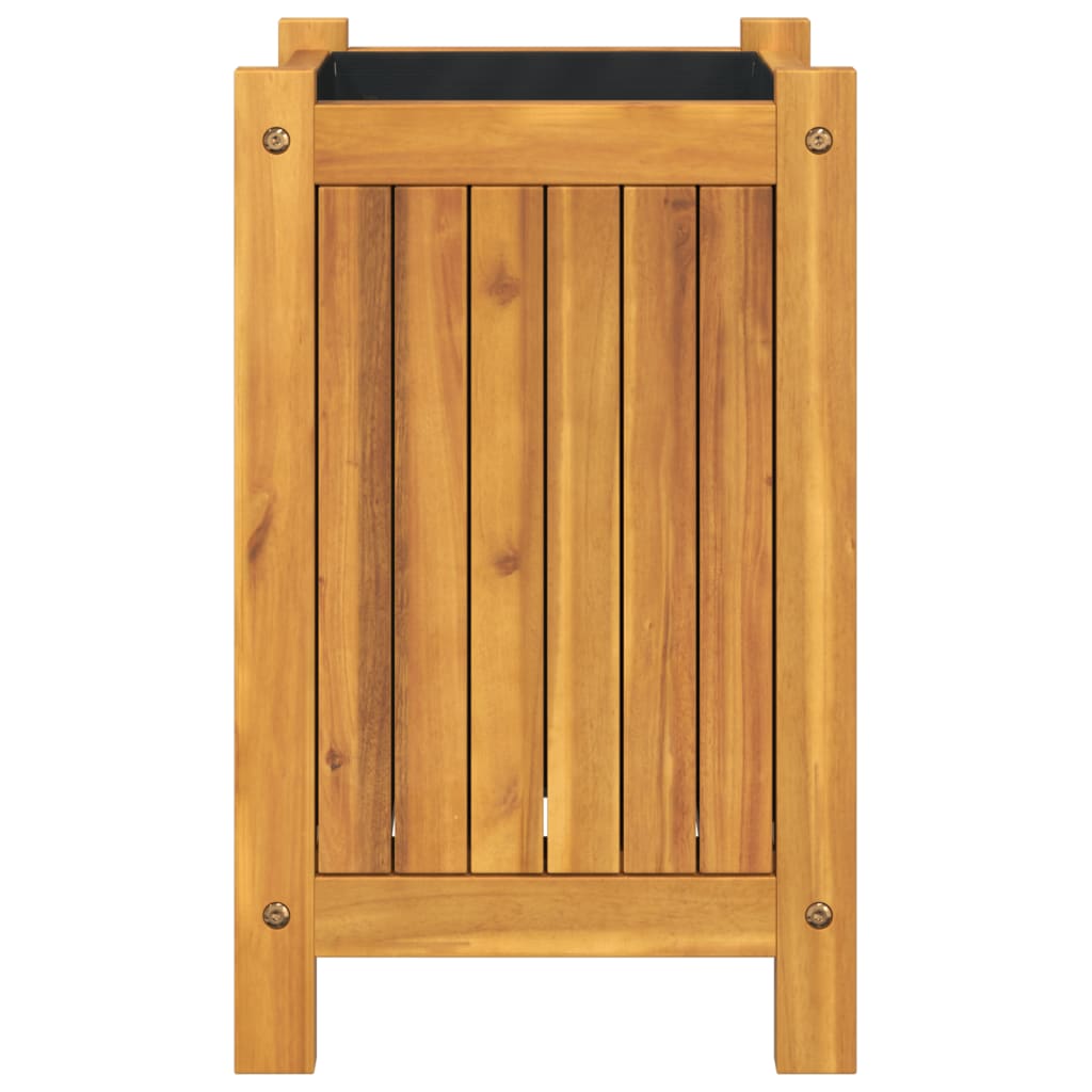 vidaXL Ζαρντινιέρα Κήπου με Επένδυση 31x31x50 εκ. Μασίφ Ξύλο Ακακίας