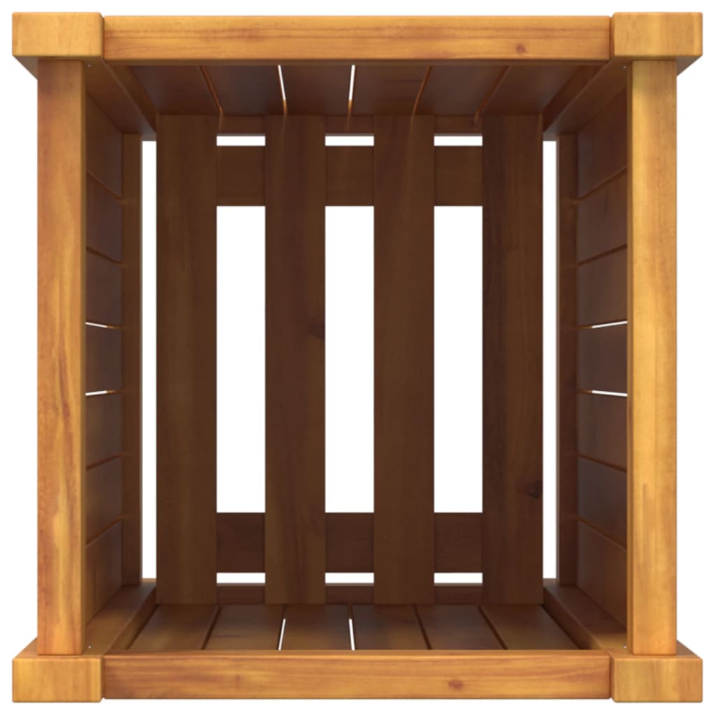 vidaXL Ζαρντινιέρα Κήπου με Επένδυση 31x31x75 εκ. Μασίφ Ξύλο Ακακίας