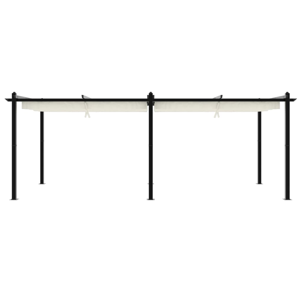 vidaXL Πέργκολα Κήπου με Πτυσσόμενη Οροφή Κρεμ 3 x 6 μ. Αλουμίνιο