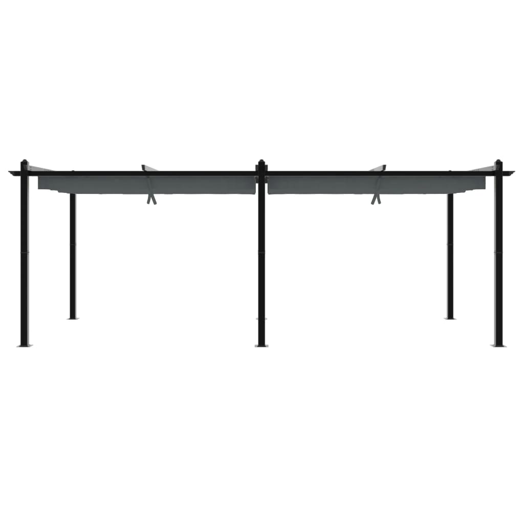 vidaXL Πέργκολα Κήπου με Πτυσσόμενη Οροφή Ανθρακί 3x6 μ. Αλουμίνιο