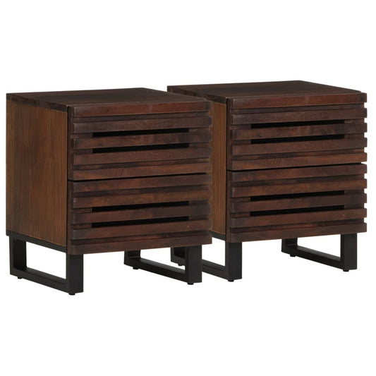 vidaXL Κομοδίνα 2 τεμ. 40 x 34 x 46 εκ. από Μασίφ Ξύλο Μάνγκο