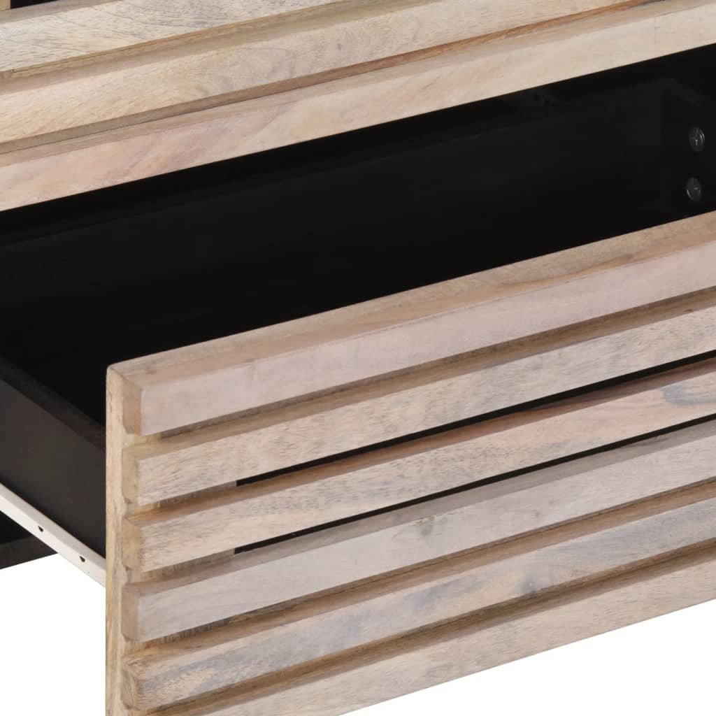 vidaXL Ντουλάπι Λευκό 60 x 34 x 75 εκ. από Μασίφ Ξύλο Μάνγκο