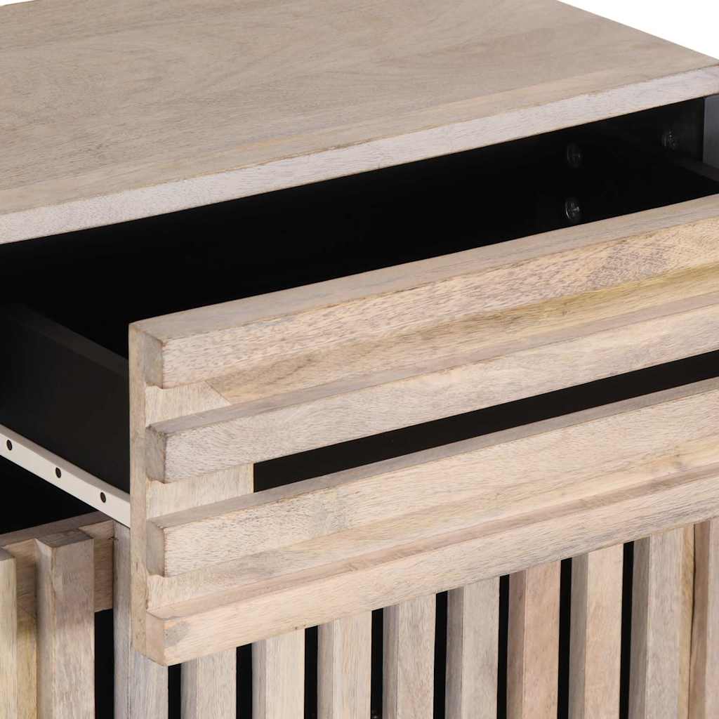 vidaXL Κομοδίνο Λευκό 50x34x60 εκ. από Μασίφ Ξύλο Μάνγκο