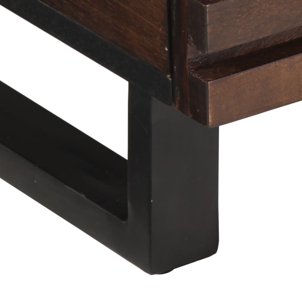 vidaXL Τραπεζάκι Σαλονιού Καφέ/Μαύρο 80x55x40 εκ. Μασίφ Ξύλο Μάνγκο