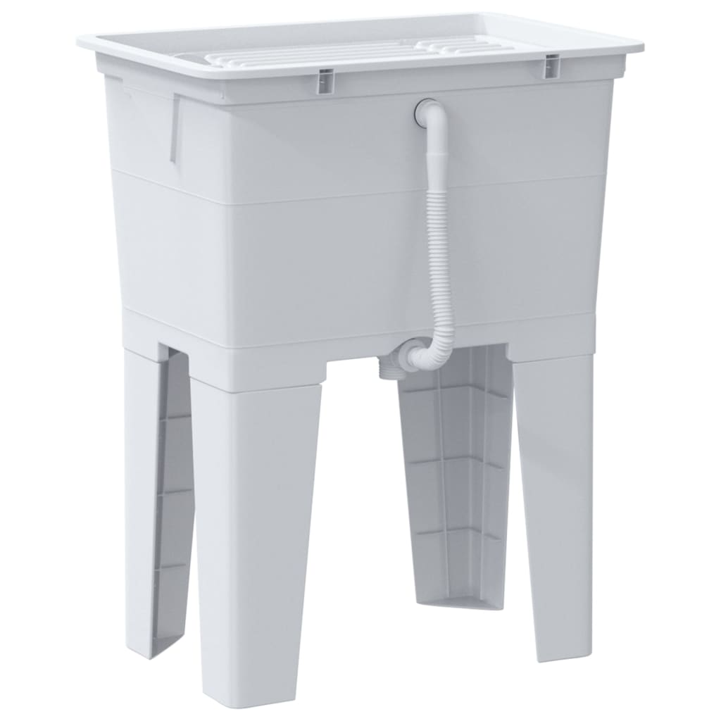 vidaXL Νιπτήρας Πλύσης Ρούχων Λευκός 59x41x75 εκ. από Ρητίνη