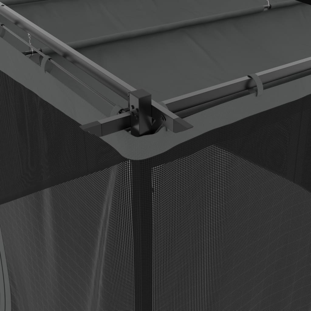 vidaXL Κιόσκι με Τοίχους από Δίχτυ Ανθρακί 3x3 μ. από Ατσάλι