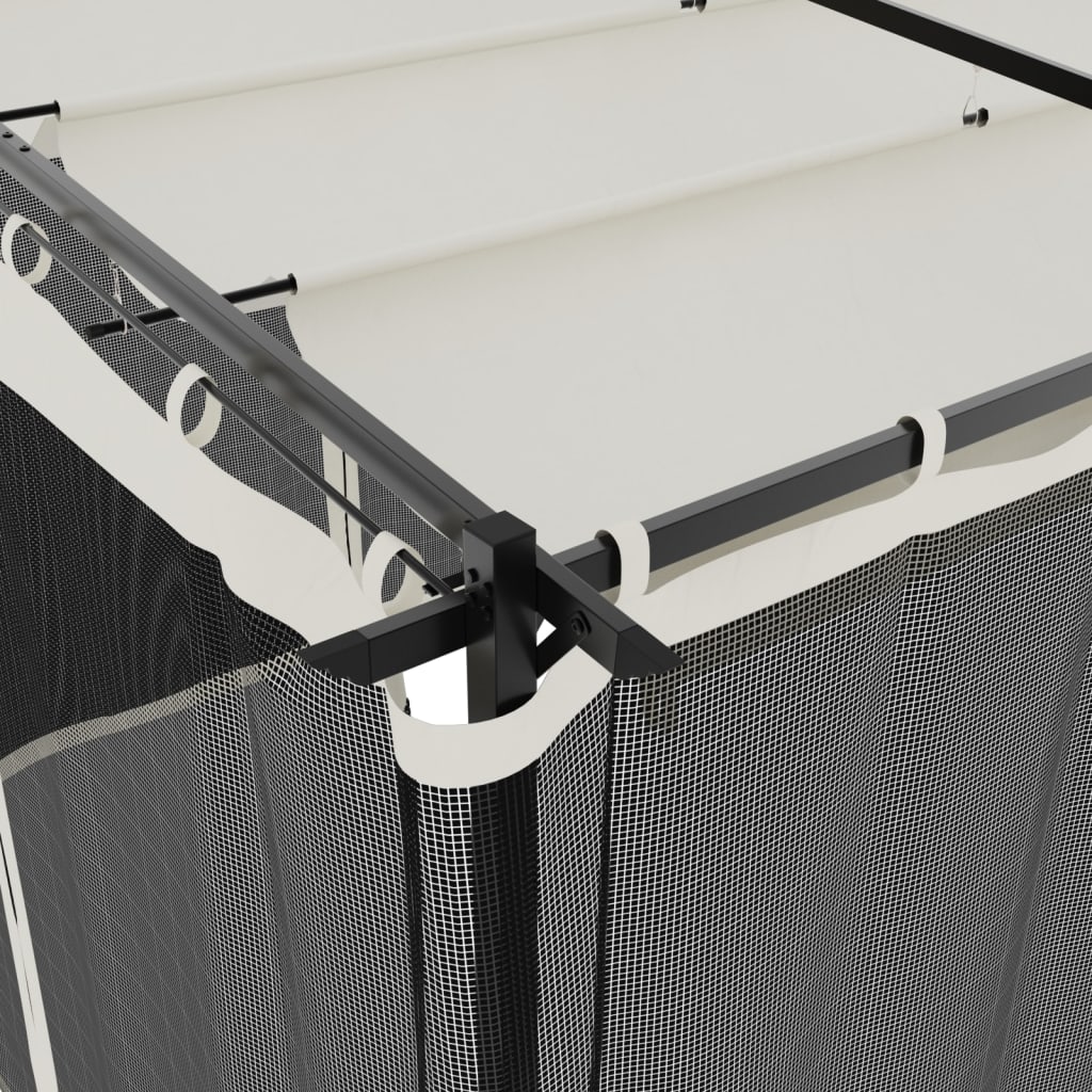 vidaXL Κιόσκι με Τοίχους από Δίχτυ Κρεμ 6x3 μ. από Ατσάλι