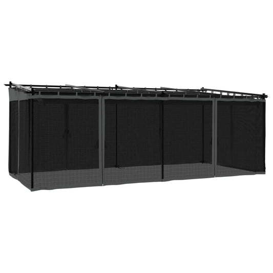 vidaXL Κιόσκι με Τοίχους από Δίχτυ Ανθρακί 6x3 μ. από Ατσάλι