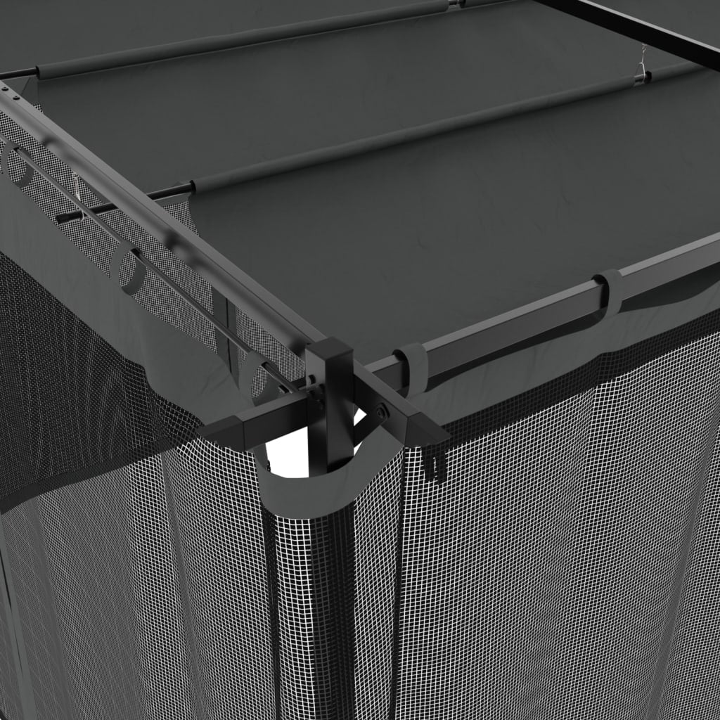 vidaXL Κιόσκι με Τοίχους από Δίχτυ Ανθρακί 6x3 μ. από Ατσάλι