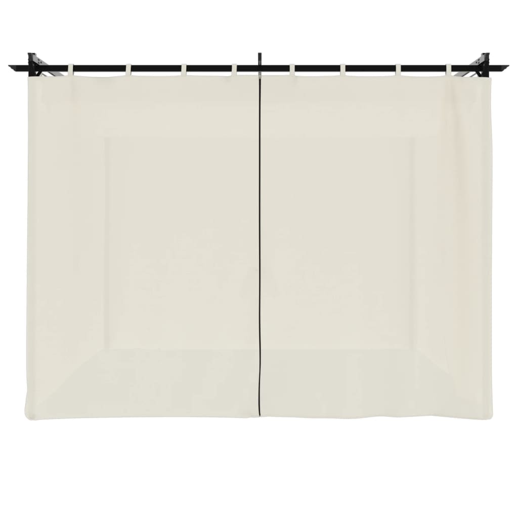 vidaXL Κιόσκι με Κουρτίνες Κρεμ 3x3 μ. από Ατσάλι