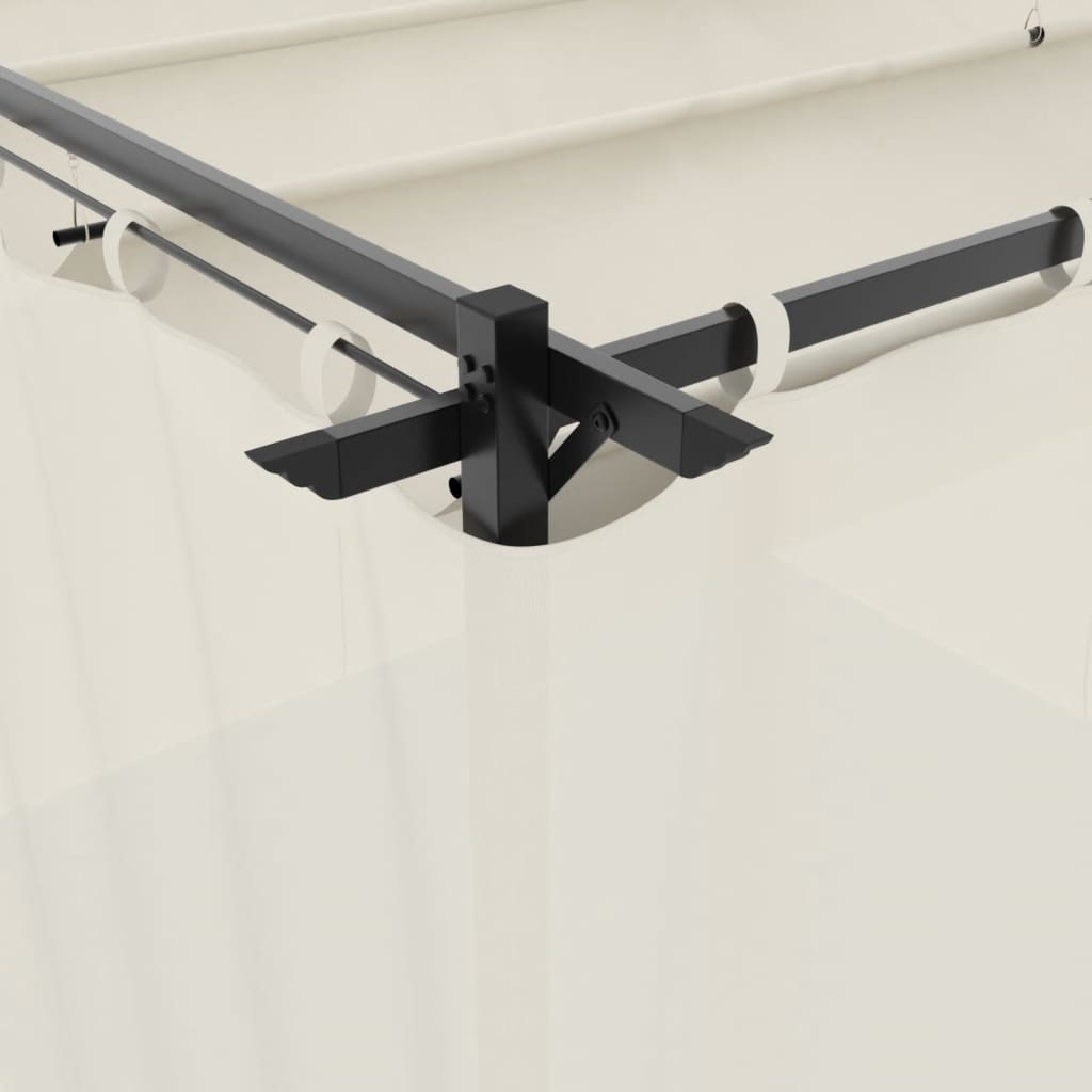 vidaXL Κιόσκι με Κουρτίνες Κρεμ 3x3 μ. από Ατσάλι