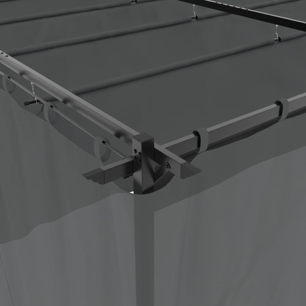 vidaXL Κιόσκι με Κουρτίνες Ανθρακί 6x3 μ. Ατσάλινο