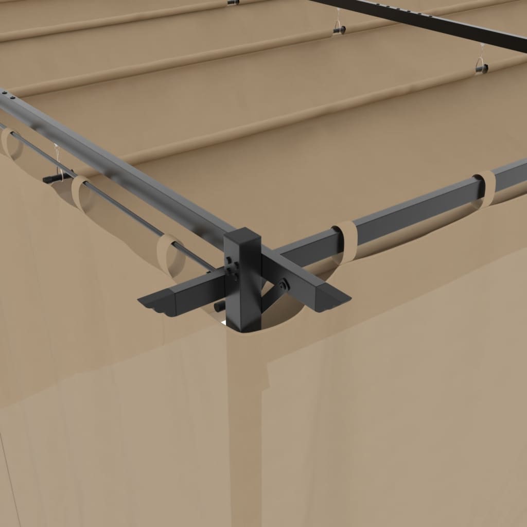 vidaXL Κιόσκι με Κουρτίνες Taupe 6x3 μ. Ατσάλινο