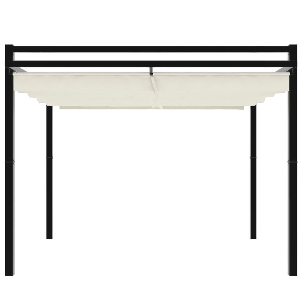 vidaXL Πέργκολα Κήπου με Πτυσσόμενη Οροφή Κρεμ 3 x 3 μ. Αλουμίνιο