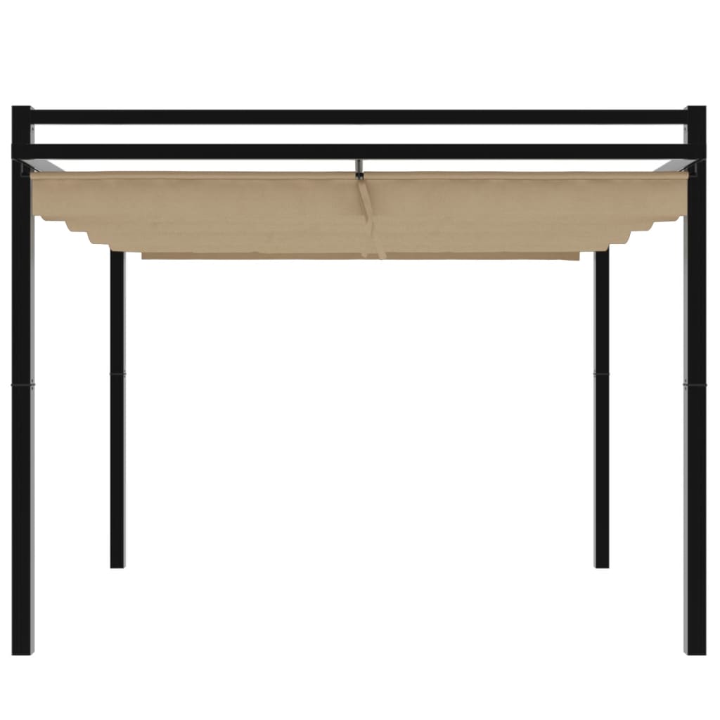 vidaXL Πέργκολα Κήπου με Πτυσσόμενη Οροφή Taupe 3 x 3 μ. Αλουμίνιο