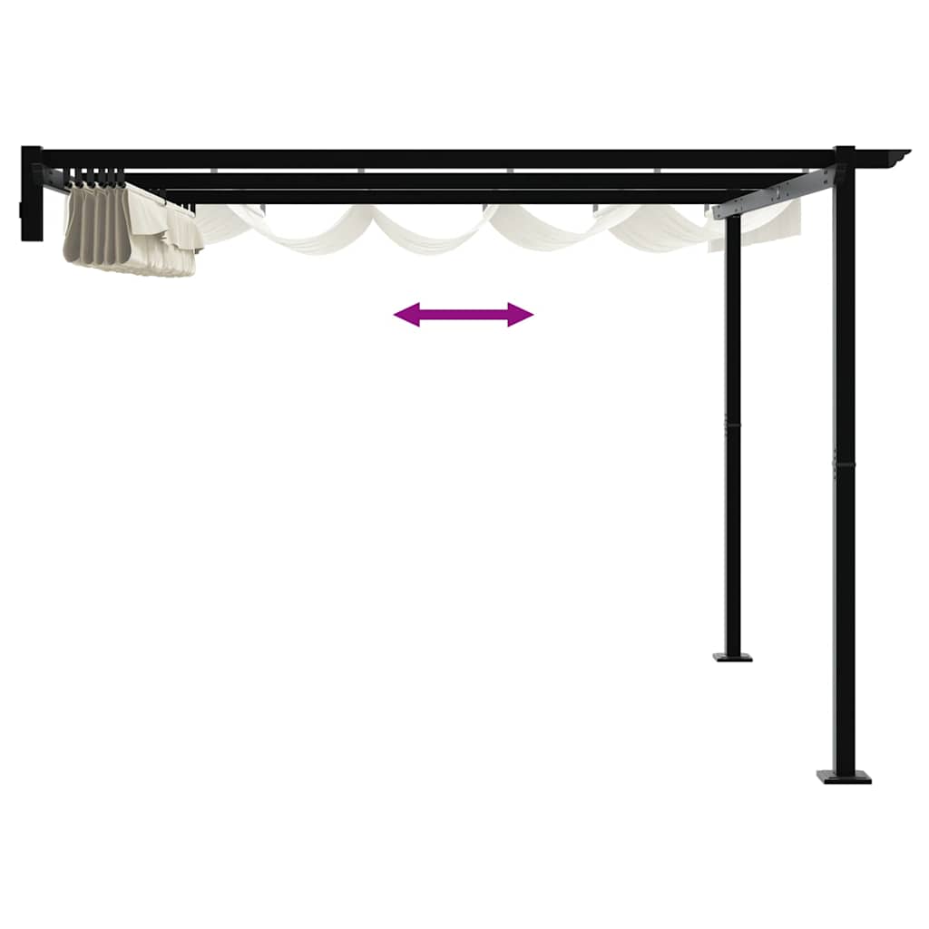 vidaXL Γκαζέμπο τοποθετημένο στον τοίχο Κρεμ Ατσάλι