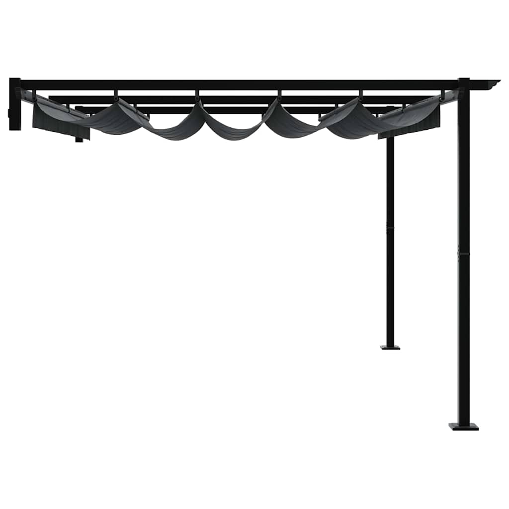 vidaXL Γκαζέμπο τοποθετημένο στον τοίχο Ανθρακί Ατσάλι