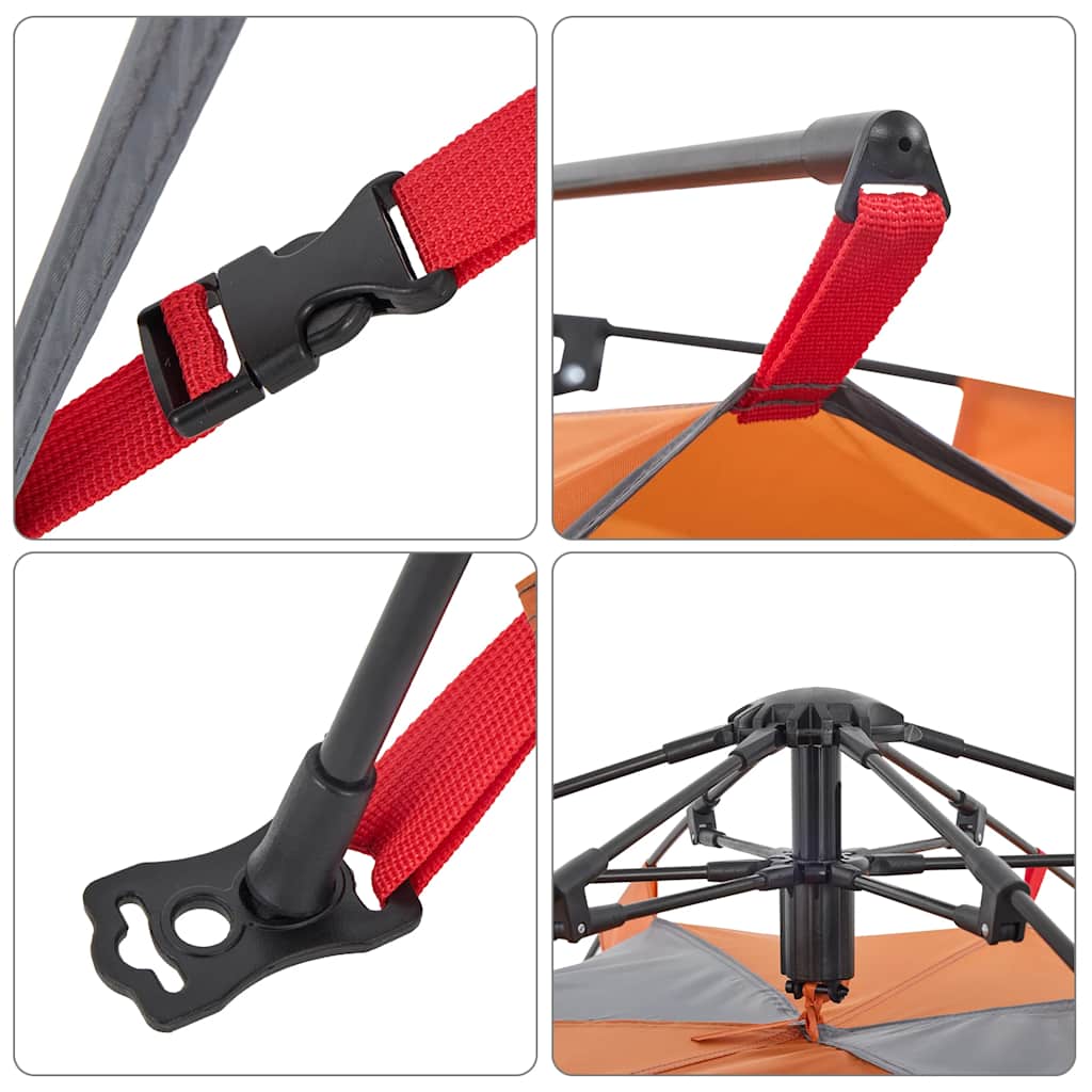 vidaXL Σκηνή Κάμπινγκ με Θόλο 4 Ατ. Ταχείας Απελευθέρωσης Γκρι/Πράσινο