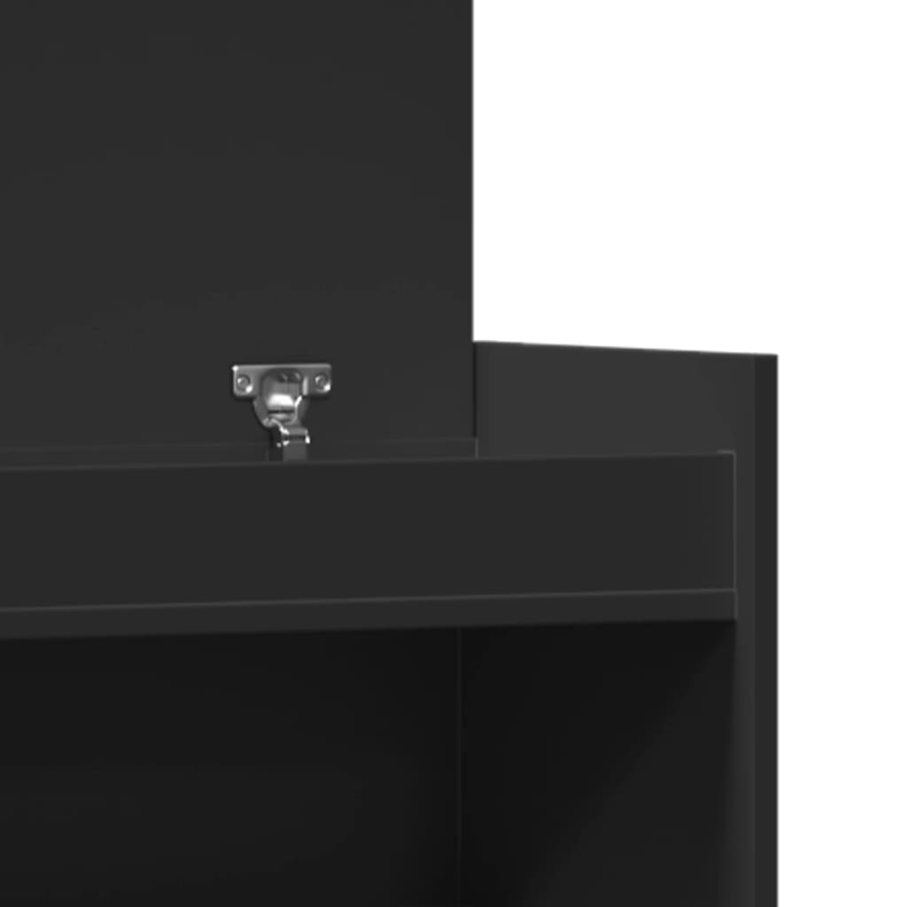 vidaXL Παπουτσοθήκη Μαύρη 100,5x28x100 εκ. από Επεξεργασμένο Ξύλο