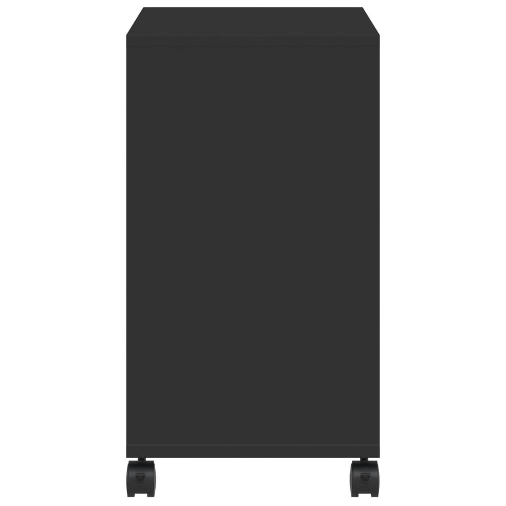 vidaXL Βοηθητικό Τραπέζι με Ρόδες Μαύρο 50x30x55 εκ. Επεξ. Ξύλο