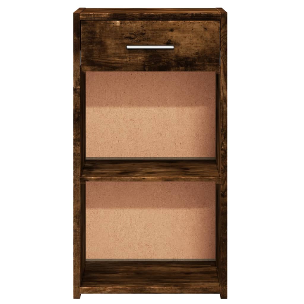 vidaXL Κομοδίνα 2 τεμ. Καπνιστή Δρυς 35x34x65 εκ. Επεξεργασμένο Ξύλο