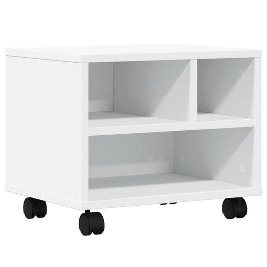 vidaXL Βάση Εκτυπωτή με Ρόδες Λευκή 41x32x34,5 εκ.