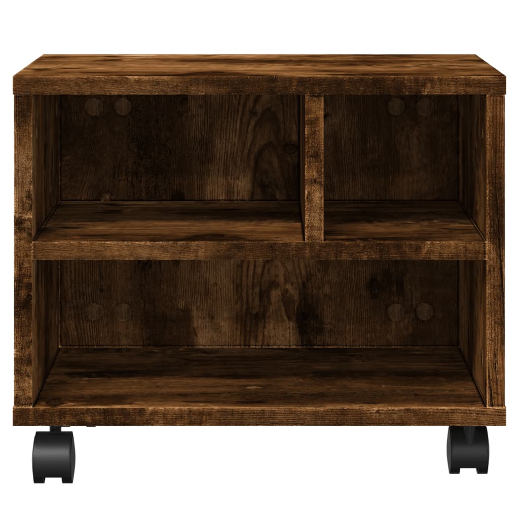 vidaXL Βάση Εκτυπωτή με Ρόδες Καπνιστή Δρυς 41x32x34,5 εκ.