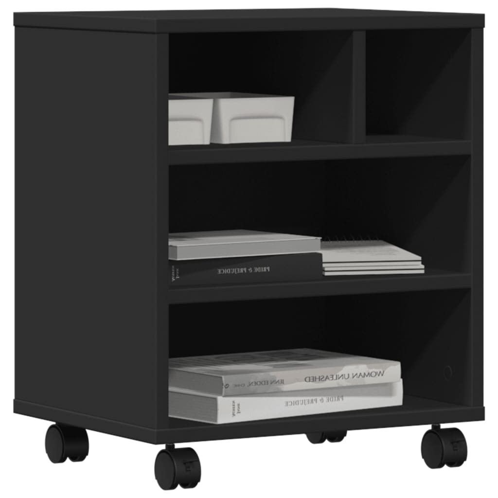 vidaXL Βάση Εκτυπωτή με Ρόδες Μαύρο 41 x 32 x 48 εκ.