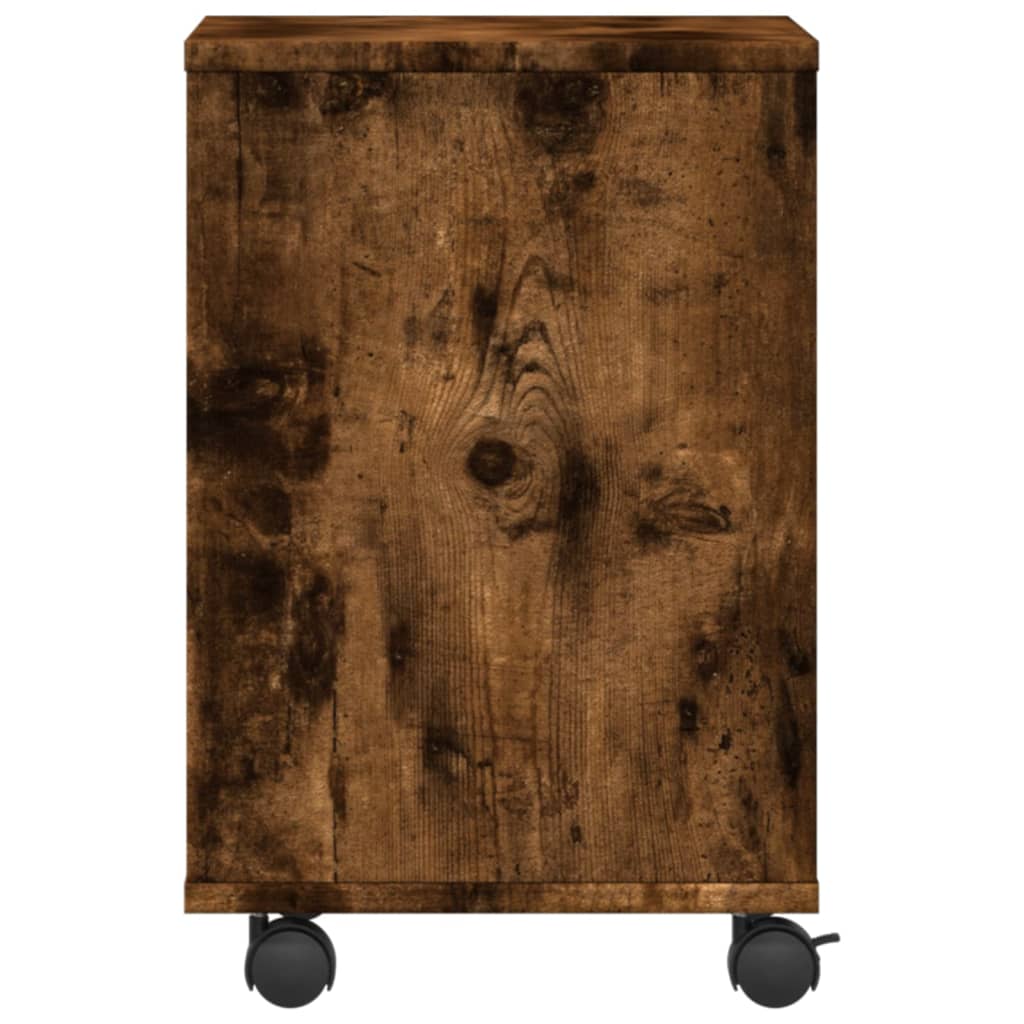 vidaXL Βάση Εκτυπωτή με Ρόδες Καπνιστή Δρυς 41 x 32 x 48 εκ.